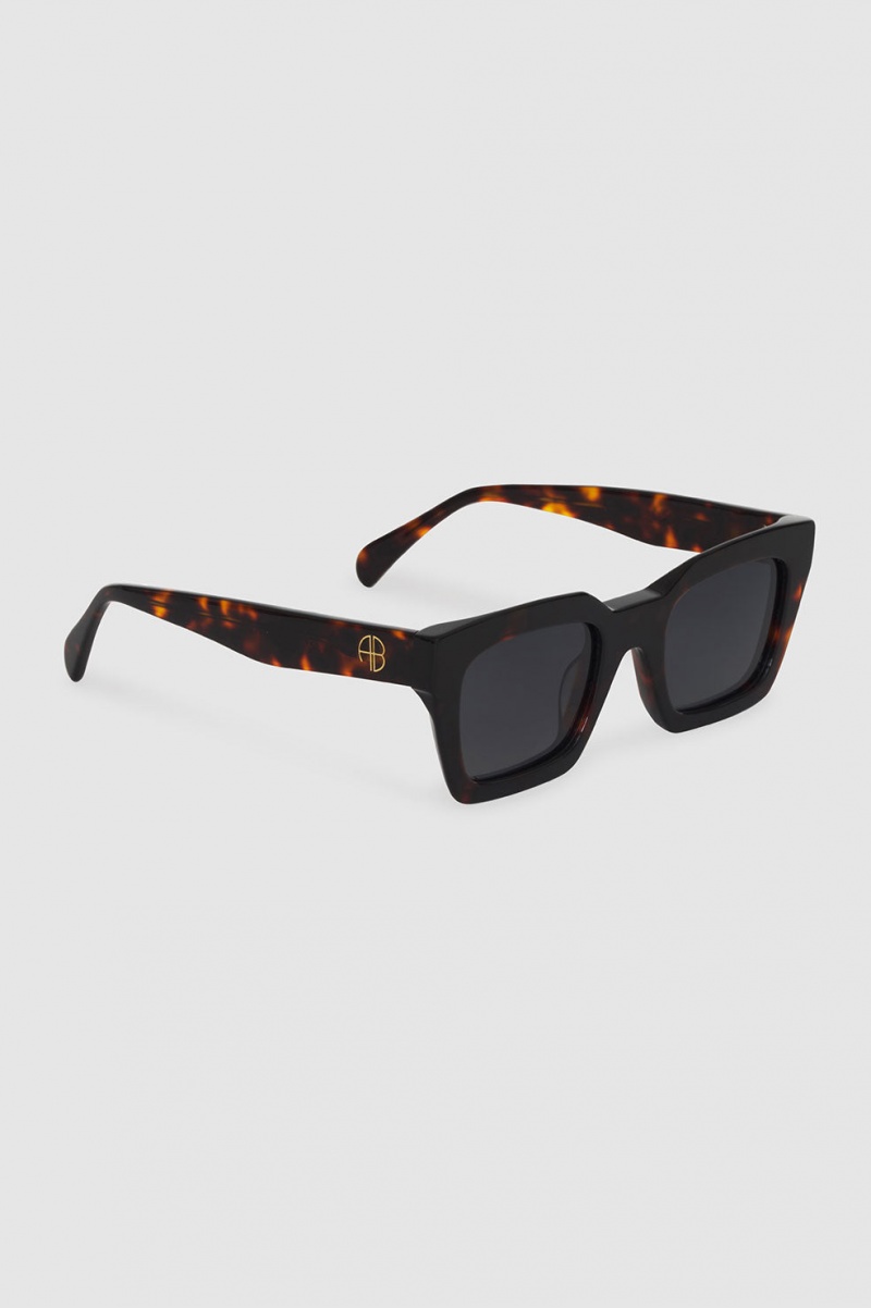 Lunette de Soleil Anine Bing Indio Noir Femme | HDA-8404862